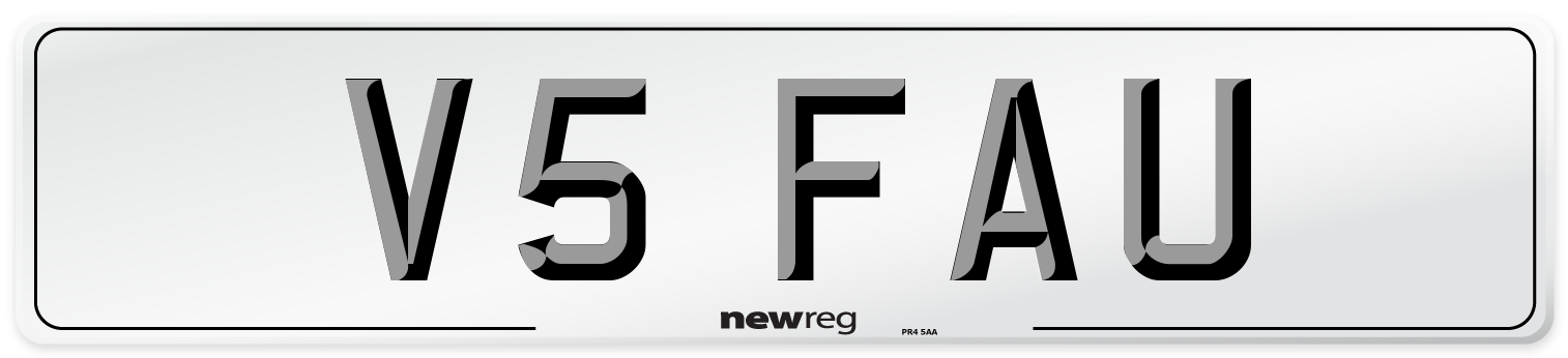 V5 FAU Number Plate from New Reg